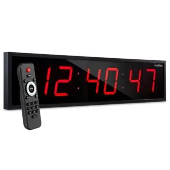 24 in. Red Large Digital Wall Clock, LED Wall Clock with Stopwatch featured image