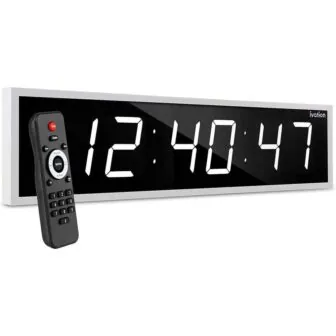 24 in. White Large Digital Wall Clock, LED Wall Clock with Stopwatch featured image