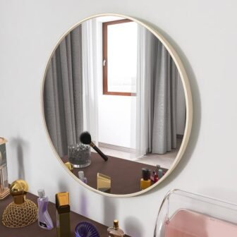 24 in. W x 24 in. H Small Round Metal Framed Wall...
