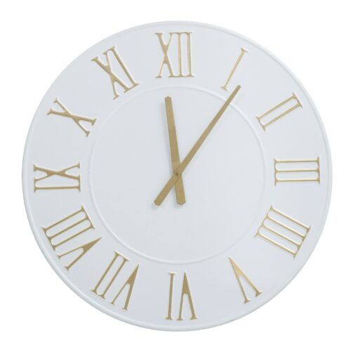 24" Large Decorative Wall Clock, Round Oversized Centurian Roman Numeral Style