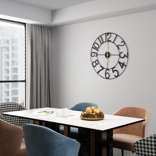 24'' Large Vintage Wall Clock Battery Powered Non-Ticking Indoor Outdoor 60cm US
