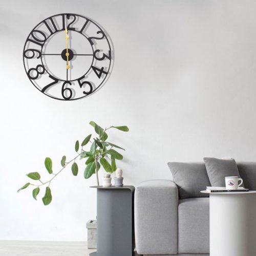 24'' Large Vintage Wall Clock Battery Powered Non-Ticking Indoor Outdoor 60cm US
