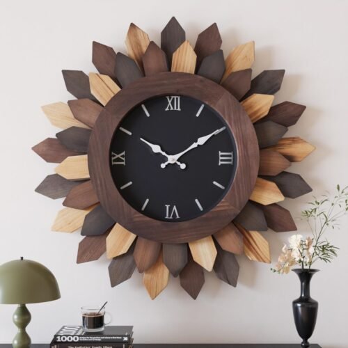 24'' Large Wall Clock for Living Room Deco Boho Decorative Big Oversized Sile...