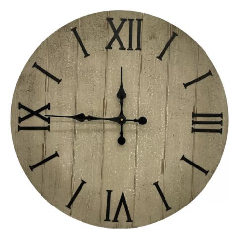 24" Wall Clock Rustic Weathered Wood