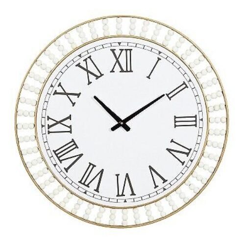 24"x24" Metal Wall Clock with Silent Mechanism, Roman Numerals - Olivia & May