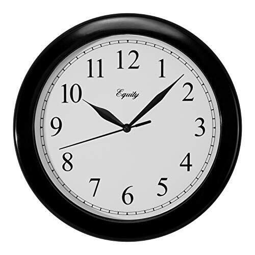 25203 10 Inch Clock, Black, Pack of 1
