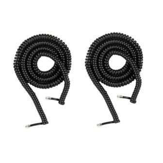 25 ft. Corded Phone Handset Coil, Black (2 Pack)