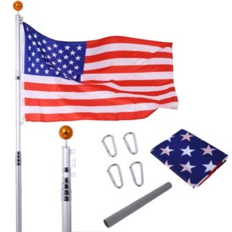 25 ft. Extra Thick Heavy Duty Aluminum Flagpole with 3 ft. x...