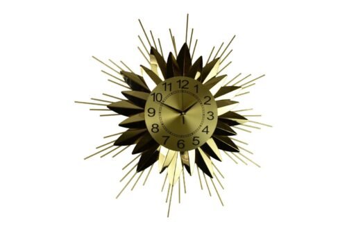 25" Gold Metal Starburst Wall Clock