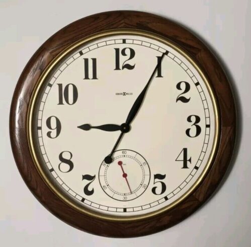 25" HOWARD MILLER OAK WALL CLOCK 622 757 "MAGNIFIQUE" EXCELLENT FULLY FUNCTIONAL