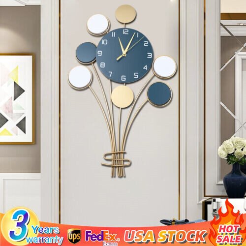 25inch Height Balloon Bouquet Metal Wall Clock Art Hanging Sculpture Home Decor