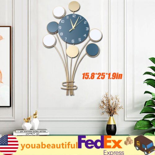 25inch Height Balloon Bouquet Metal Wall Clock Art Hanging Sculpture Home Decor
