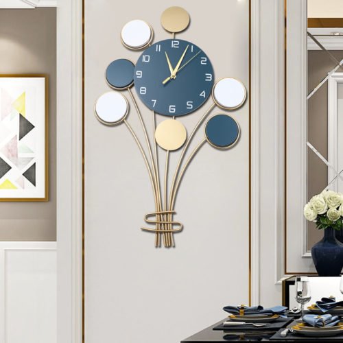 25inch Height Balloon Bouquet Metal Wall Clock Art Hanging Sculpture Home Decor