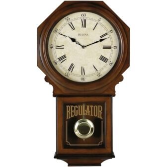 25 in. H x 13.75 in. W Pendulum Chime Wall Clock