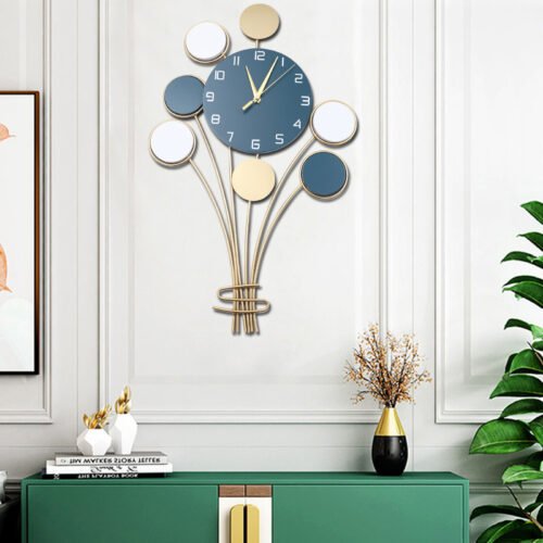 25" Large Hanging Wall Clock Balloon Metal Wall Watch Living Room Home Decor