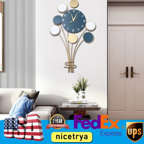 25" Large Wall Clock Metal Decorative Wall Clock Big Clock For Living Room