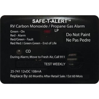 25 Series 12-Volt Safe-T-Alert Mini RV Dual Carbon Monoxide/Propane Alarm in Black