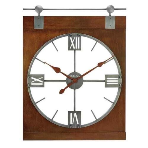 26.5 in. H X 33.5 in. W Rectangular Wall Clock With Metal Satin Silver Finish