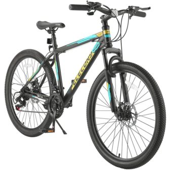 26 in. Adults, Teens Gray Mix Mountain Bike 21 Speed w/Mechanical Disc