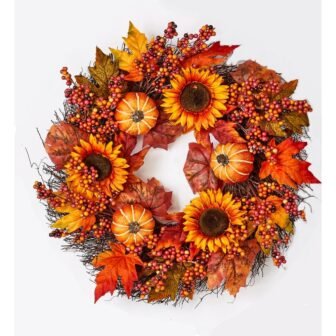 26 in. Artificial Oak Leaf Berry Wreath