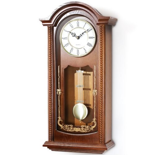 ® 26IN Grandfather Vintage Wall Clock with Pendulum and Chime, Hour/Quarter-H...