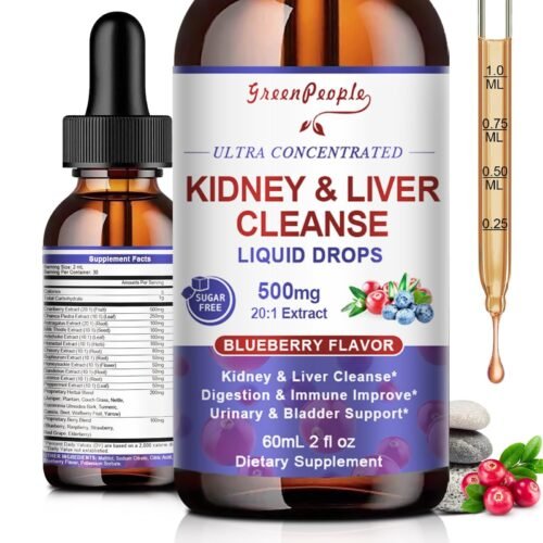 27-in-1 Kidney Cleanse Detox & Repair Drops - 20:1 Cranberry Extract & Chanca...