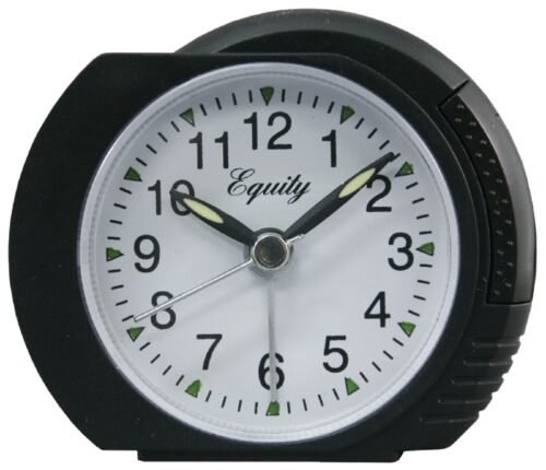 27001 Equity by La Crosse Battery Powered Analog Quartz Alarm Clock - Black