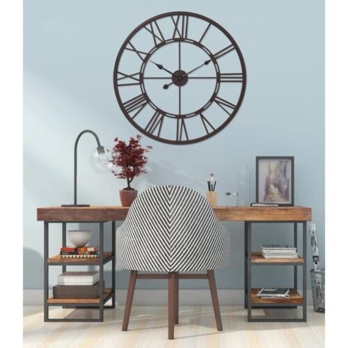 27 in. Oversized Decorative Wall Clock for Living Room or Dinning Room, Bronze