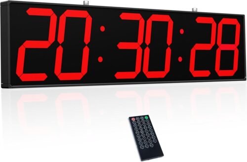 28.5in Double Sided Digital Wall Clock, Multifunctional Led Large Clock with