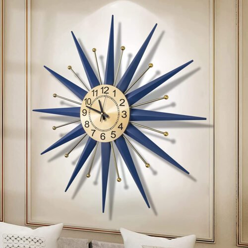 28 Inch Large Wall Clocks for Living Room Decor Mid Century Silent Non-Ticking B