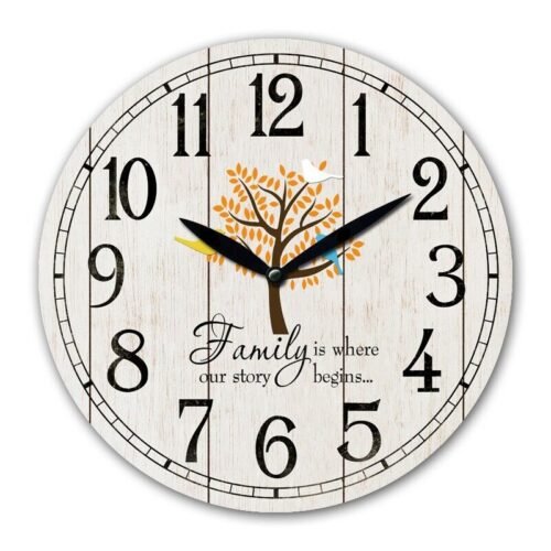 29cm Family Wall Clock Round Hanging Inspirational Tree of Life Home Decor New