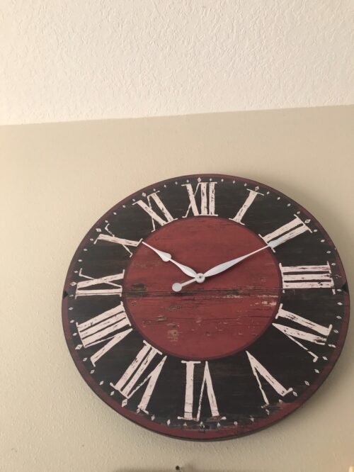 29 inches farmhouse vintage distressed look wood wall clock
