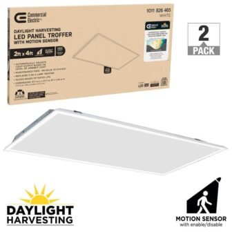 2 ft. x 4 ft. Daylight Harvesting Motion Sensor Integrated LED Panel...