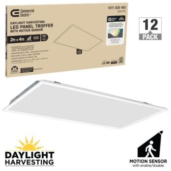2 ft. x 4 ft. Daylight Harvesting Motion Sensor LED Panel Light...