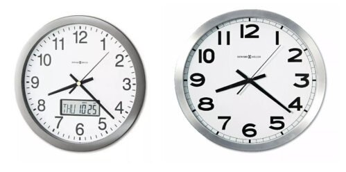 (2) Howard Miller Large Wall Clock 625195 Chronicle 14" & 625450 15-3/4" Round
