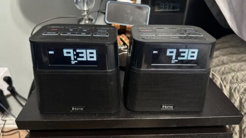 (2) iHome HBH88 Bluetooth Bedside Alarm Clock w/ Dual AC Outlets & USB Charging