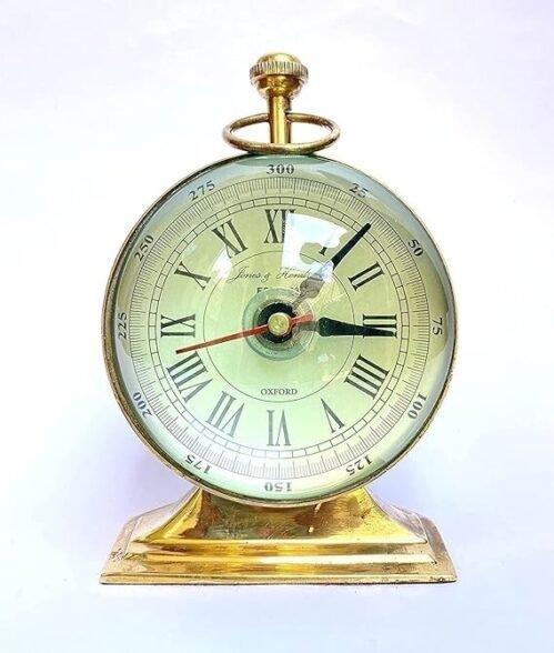2 INCH Handmade l Maritime Brass Table Clock Vintage Style Ship Desk Clock