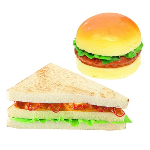 2 PCS Burger Model Realistic Food Props Artificial Sandwich Fake