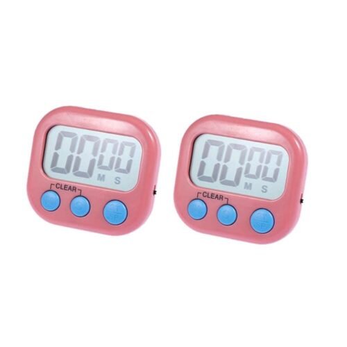 2 Pcs Digital Timer Child Countdown Clock Kitchen Alarm for Cooking