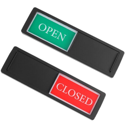 2 Pcs Open Close Slider Sign Closed for Business Door Indicator Wall Office