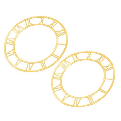 2pcs Wall Clock Face: Roman Numeral Wall Clock Mirror Stickers Circle Acrylic