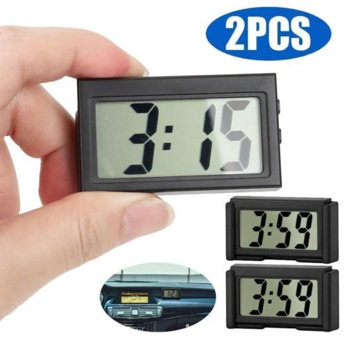2x Mini Digital LCD Table Auto Car Dashboard Desk Date Time Calendar Small Clock