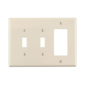 3-Gang Light Almond 2-Toggle / 1-Decora/Rocker Nylon Midway/Midsize Wall Plate (1-Pack) PJ226-00T
