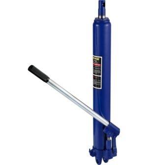 3-Tons 6600 lbs. Blue Hydraulic Long Ram Jack Manual Cherry Picker with...