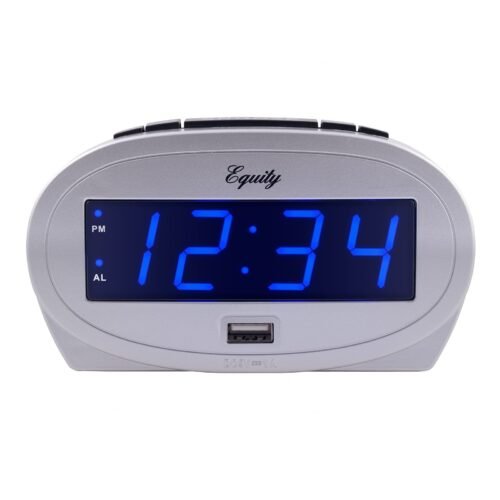 30025 0.9 in LED Alarm Clock with USB Charge Port