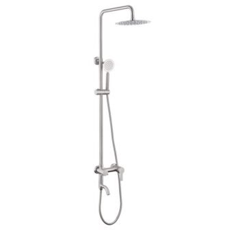 304 Stainless Steel Outdoor Wall Bar Shower Kit with Rotating Rain Shower...