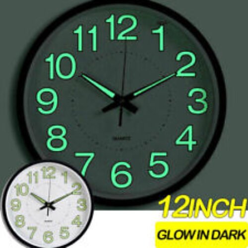 30CM Large Luminous Wall Clocks Glow In The Dark Silent Digital Clock Home Decor
