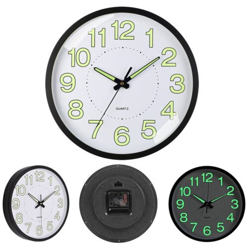 30CM Luminous Wall Clocks Glow In The Dark Silent Home Digital Clock Decor USA