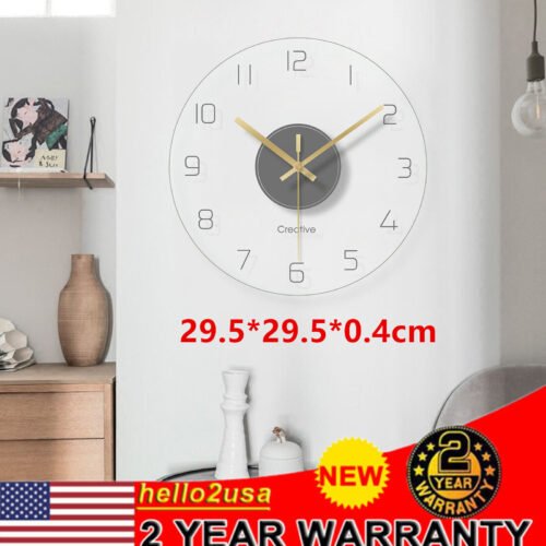 30cm Ultra Thin Design Wall Clock Large Modern Home Office Round Wall Clock