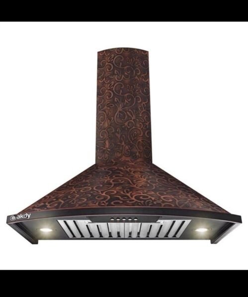 30"Convertible Wall Mount in Embossed Copper Vine Design Kitchen Range Hood